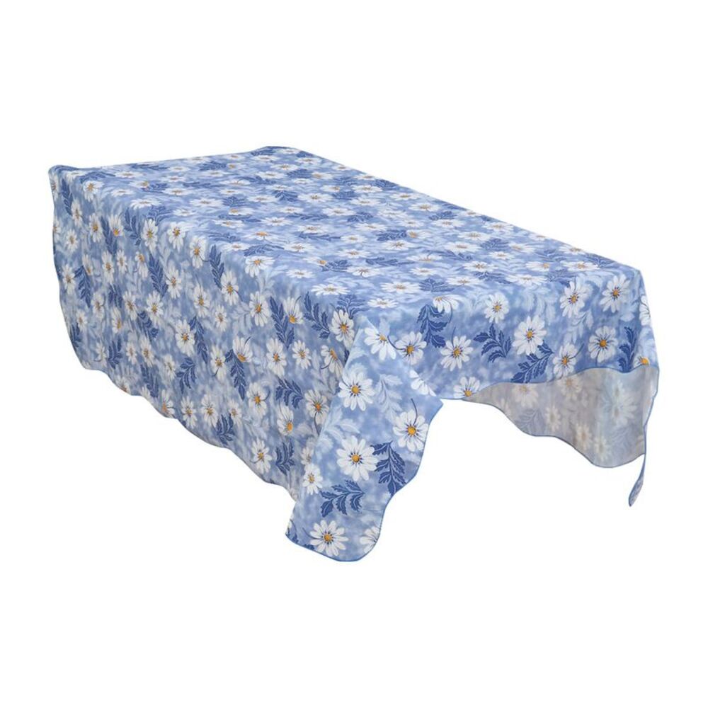 Vinyl Plastic Tablecloth 53" x 53" Daisy Pattern Waterproof Square Tablecloth